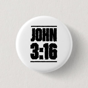 John 3:16 Christelijke Bijbelversie Ronde Button 3,2 Cm