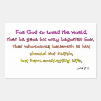 John 3:16 Christelijke Gift Rechthoekige Sticker