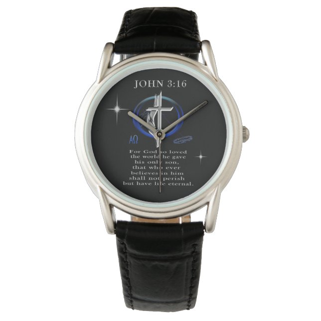 John 3:16 christen  horloge (Voorkant)
