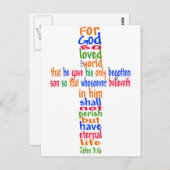 John 3:16 Cross Briefkaart (Voorkant / Achterkant)