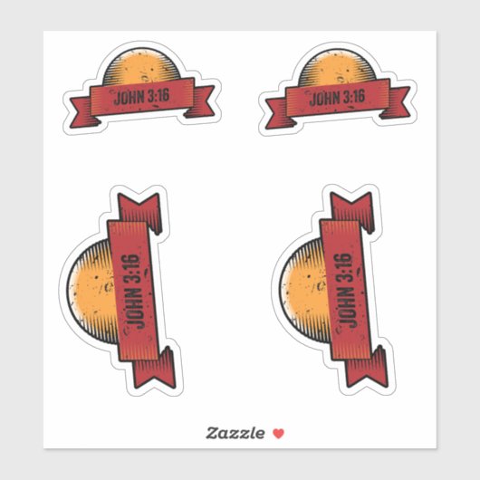 John 3:16 Design Custom-Cut Vinyl Sticker (Vel)