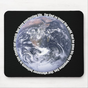 John 3:16 Earth Christelijk Mousepad Muismat
