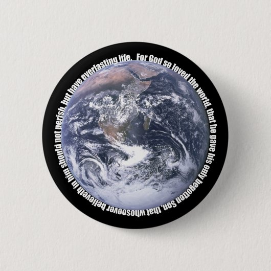 John 3:16-Earth Christelijke Button (Voorkant)