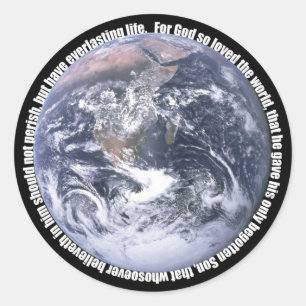 John 3:16-Earth-Sticker Ronde Sticker