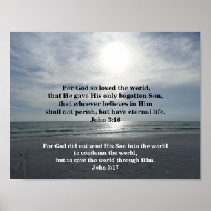 JOHN 3:16 en JOHN 3:17 Poster