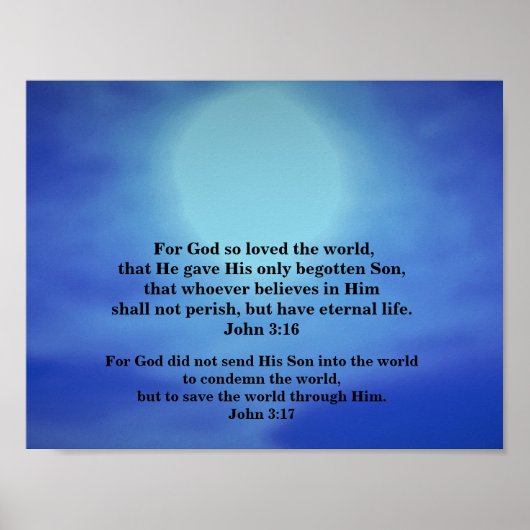 JOHN 3:16 en JOHN 3:17 Poster (Voorkant)