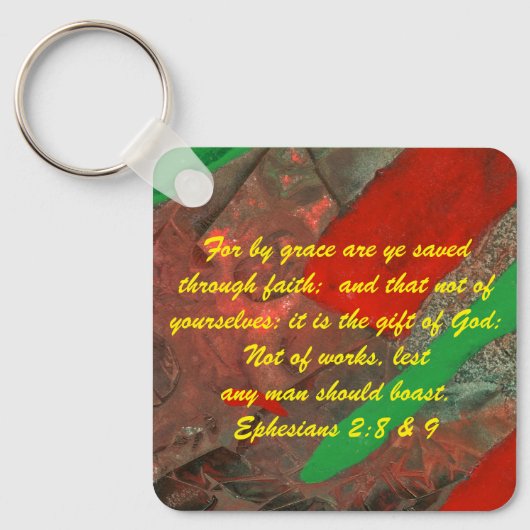 John 3:16 & Ephesians2:8 & 9 Bible Sleutelhanger (Voorkant)