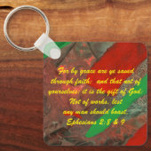 John 3:16 & Ephesians2:8 & 9 Bible Sleutelhanger (Voorkant)