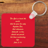 John 3:16 & Ephesians2:8 & 9 Bible Sleutelhanger (Achterkant)
