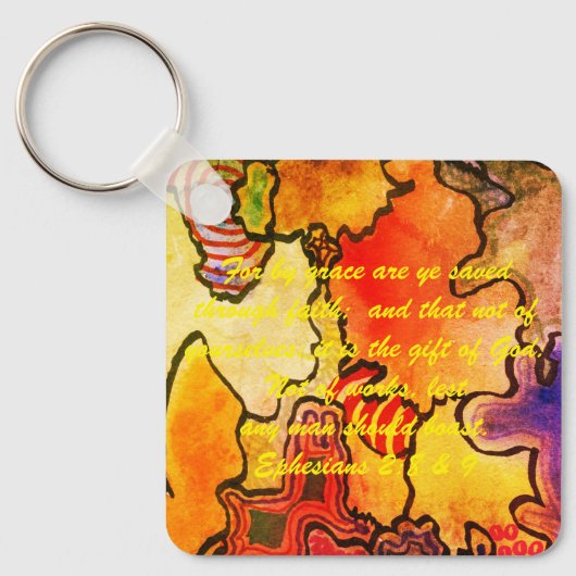 John 3:16 & Ephesians2:8 & 9 Bible Sleutelhanger (Voorkant)