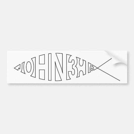 John 3:16 Fish Bumpersticker (Voorkant)