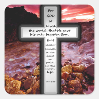 John 3:16 Gifts Vierkante Sticker