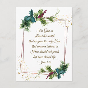 John 3:16 God hield van de Eerste Kerstdag van de Briefkaart
