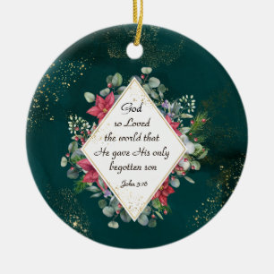 John.3:16 God was zo dol op de wereld, Kerstmis Keramisch Ornament