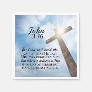 John 3:16 God was zo dol op het Wooden Kruis Servet