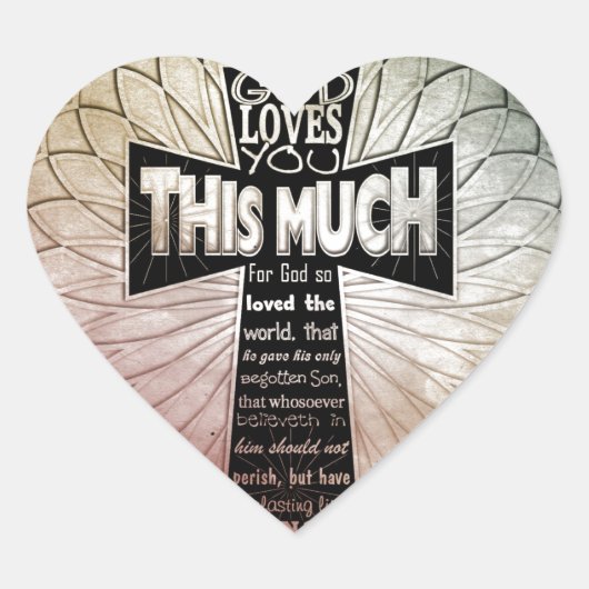 John 3:16 hart sticker (Voorkant)