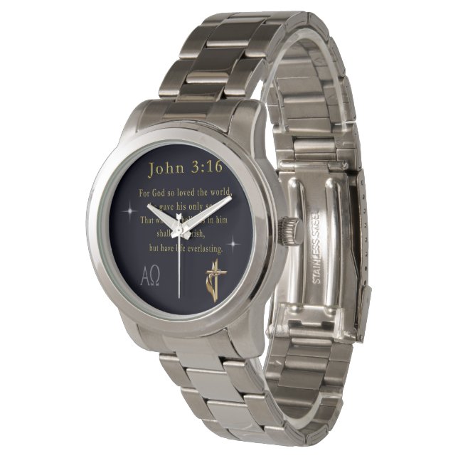 John 3:16 horloge (Gekanteld)
