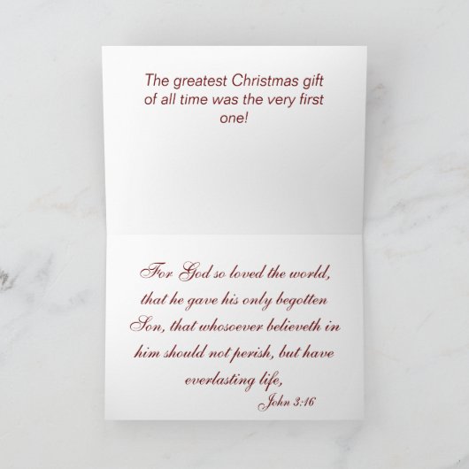 John 3:16 KJV Carte de Noël (Intérieur)