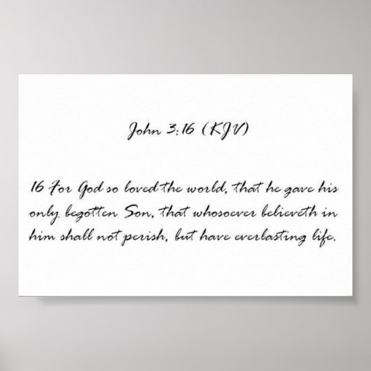 John 3:16 (KJV) Poster (Voorkant)
