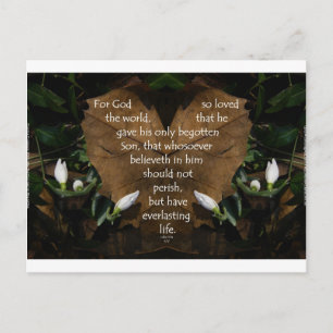 john 3:16 koning james on hart leaf briefkaart