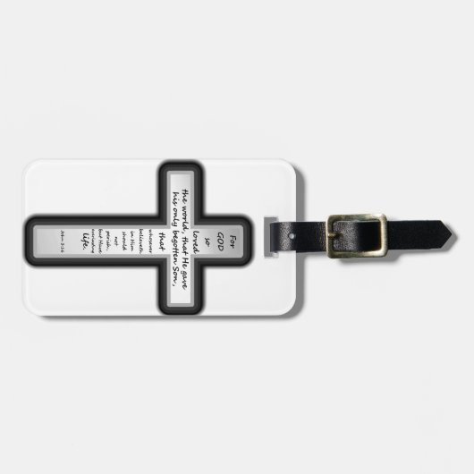 John 3:16 Kruis alleen Bagagelabel (Voorkant horizontaal)