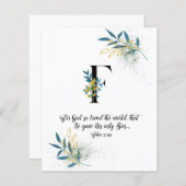 John 3:16, Letter F, Waterverf-scriptkaart (Voorkant / Achterkant)