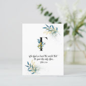 John 3:16, Lettre F, Carte d'écriture aquarelle (Debout devant)