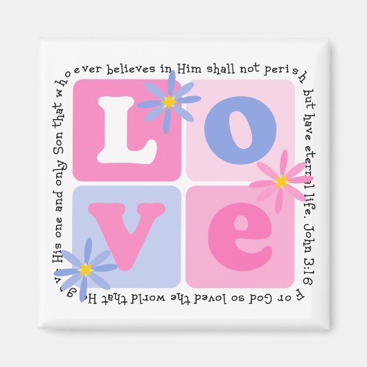 John 3:16 Magnet Magneet (Voorkant)