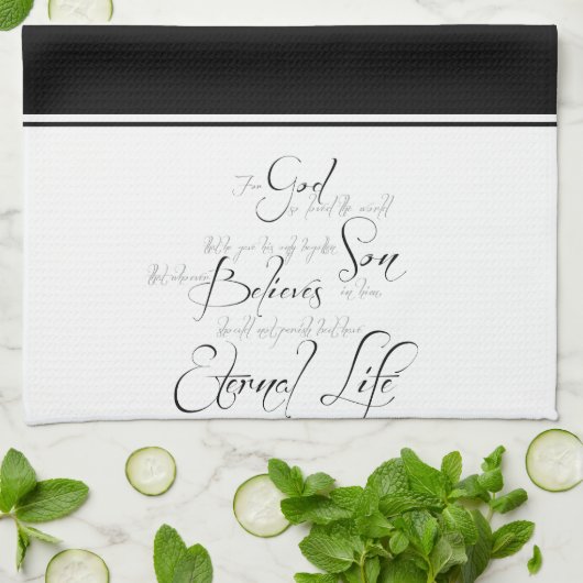 John 3:16 manuscripthanddoek theedoek (Gevouwen)