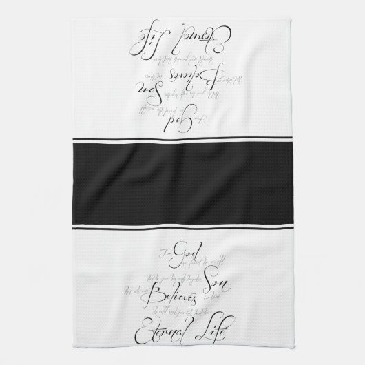 John 3:16 manuscripthanddoek theedoek (Verticaal)