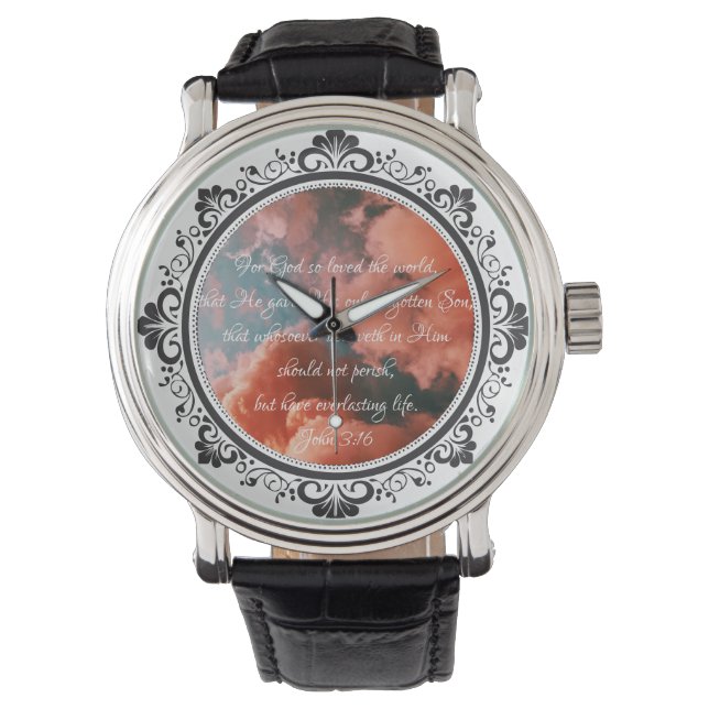 John 3:16 Montre murale (devant)