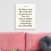 John 3: 16 | Motivatie Bijbel Quotes Verse Canvas Afdruk (Insitu (Woonkamer))