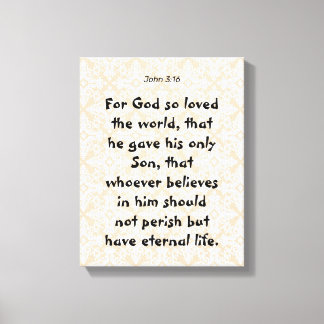 John 3: 16 | Motivatie Bijbel Quotes Verse Canvas Afdruk