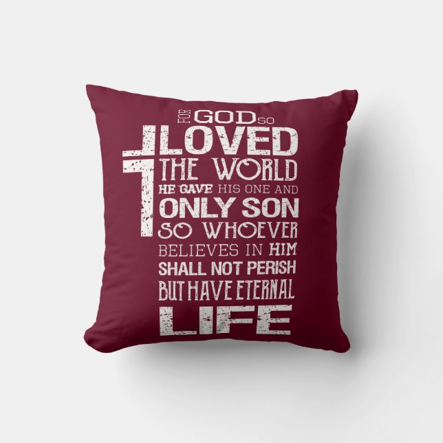 John 3:16 Pillow Kussen (Voorkant)