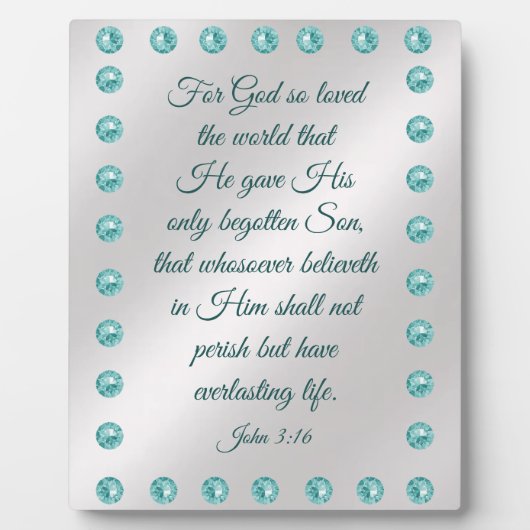 John 3:16 Plaque (Devant)