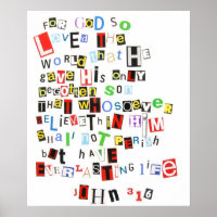 John 3:16 Poster des notes de rançon