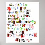 John 3:16 Ransom Note Poster (Voorkant)