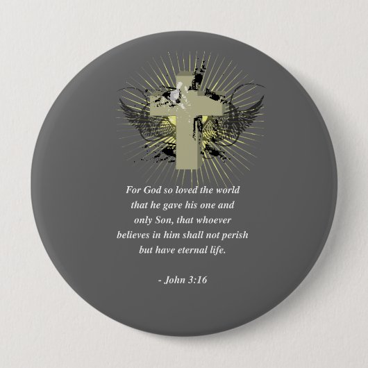 John 3:16 ronde button 4,0 cm (Voorkant)