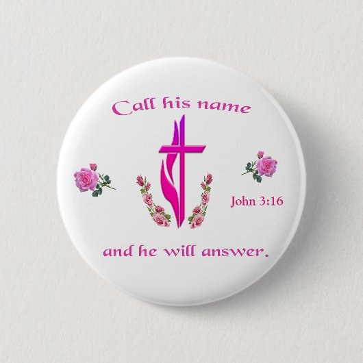 John 3:16 ronde button 5,7 cm (Voorkant)