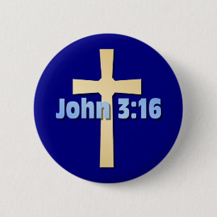 John 3:16 ronde button 5,7 cm