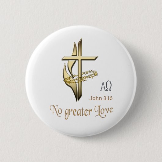 John 3:16 ronde button 5,7 cm (Voorkant)