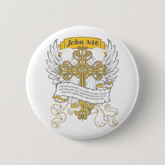 John 3:16 ronde button 5,7 cm (Voorkant)