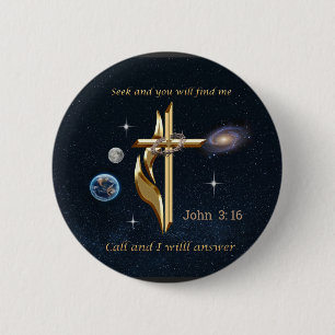 John 3:16 ronde button 5,7 cm