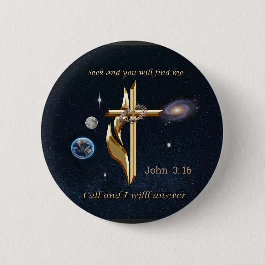 John 3:16 ronde button 5,7 cm (Voorkant)