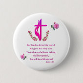John 3:16 ronde button 5,7 cm (Voorkant)