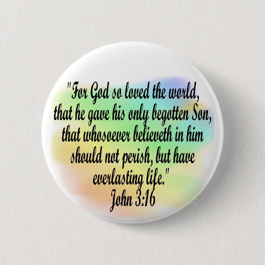 John 3:16 ronde button 5,7 cm (Voorkant)