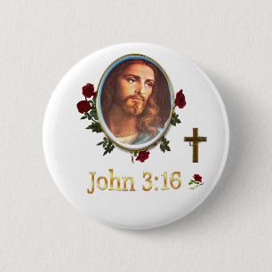 JOhn 3:16 Ronde Button 5,7 Cm