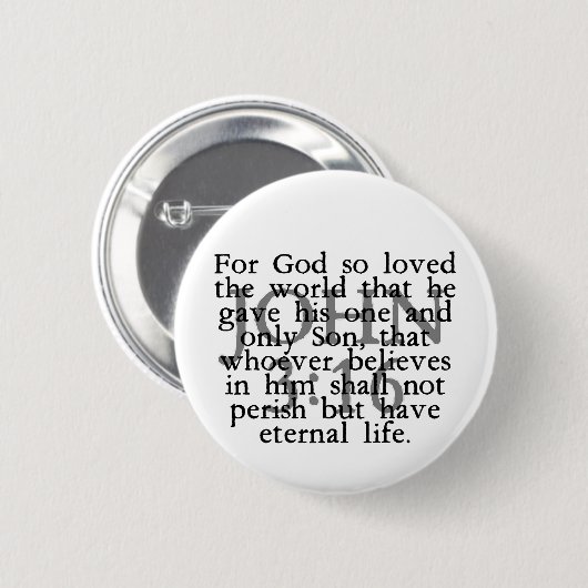 John 3:16 ronde button 5,7 cm (Voorkant /achterkant)