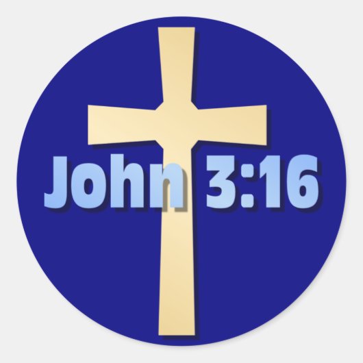 John 3:16 ronde sticker (Voorkant)