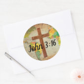 John 3:16 ronde sticker (Envelop)